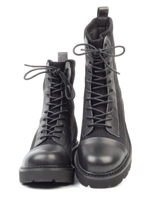 01-M03 BLACK Ботинки демисезонные женские (натуральная кожа, велюр, байка) - Фабричный китай фото 12