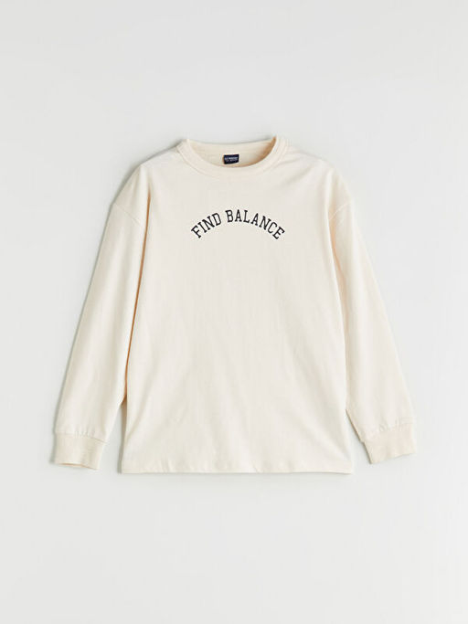 Bisiklet Yaka Bask?l? Erkek ?ocuk Ti??rt