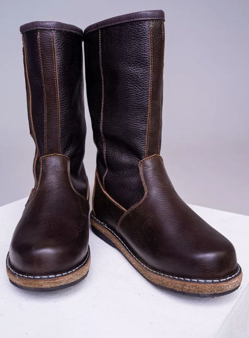 Сапоги мужские Алтай, коричневые, войлочная подошва