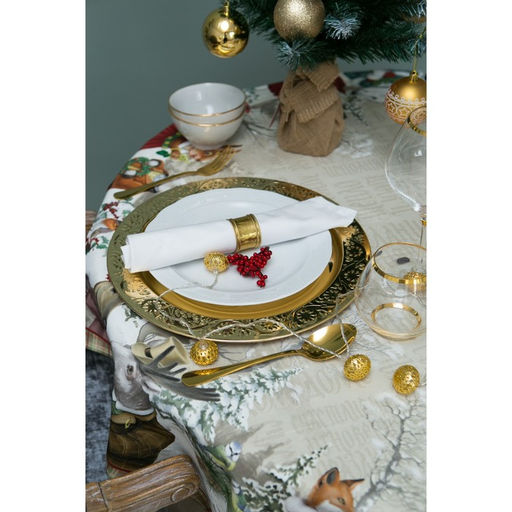 Скатерть новогодняя «Этель» Winter holidays d=150 см ±3 см с ГМВО, 100% хлопок, саржа 190 г/м²