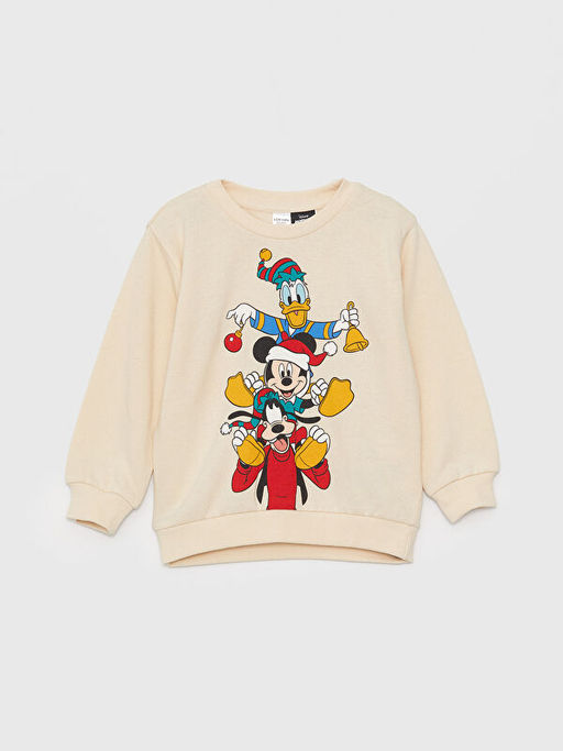 Bisiklet Yaka Uzun Kollu Disney Bask?l? Erkek Bebek Sweatshirt ve E?ofman Alt 2li Tak?m - Waikiki фото 2