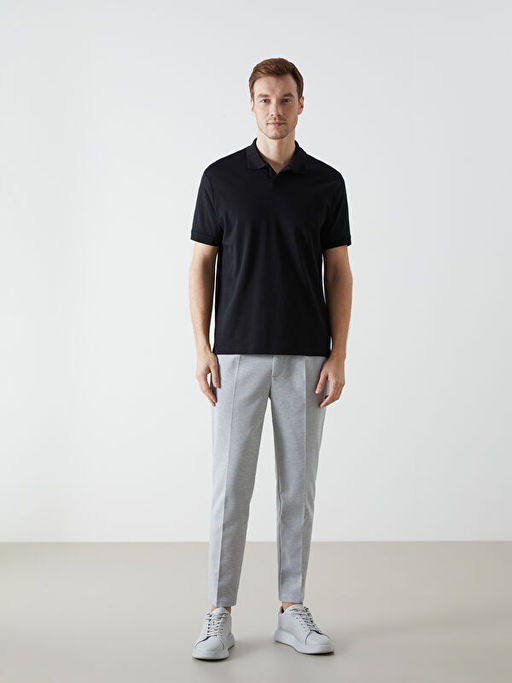 Polo Yaka D?z ?nterlok Erkek Ti??rt