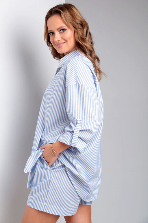 Костюм Liona Style 899 светло-синяя полоска  фото 4