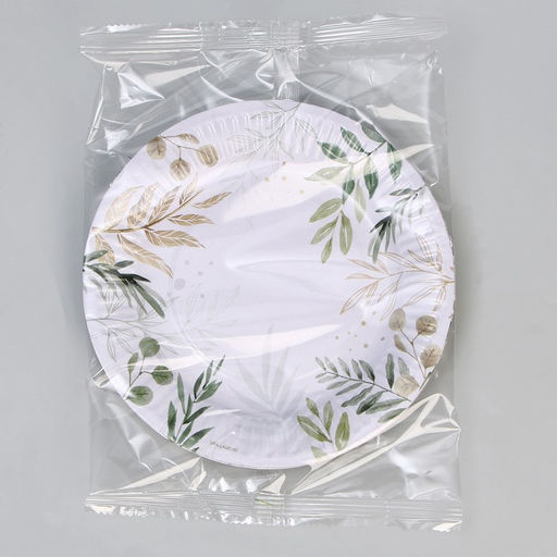 Тарелка одноразовая бумажная «Природа», 18 см , набор 6 шт.