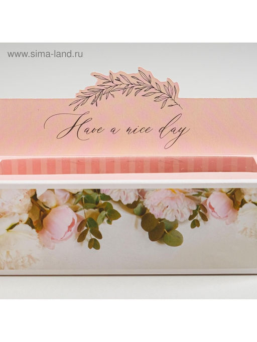 Цена за 5 шт. Коробка для макарун кондитерская, упаковка «Have a nice day», 18×5.5×5.5 см
