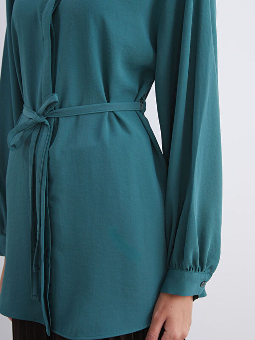Dokulu Oversize Kad?n G?mlek Tunik