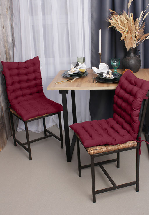 Подушка на стул со спинкой матрас подушка для кресла, 85х42х5 см на резинке и с завязками - Bio-line фото 35