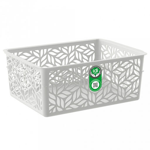Корзина пластмассовая для хранения Linden 1,4л, 19х14х7,5см, универсальная, полипропилен, светло-серый (Россия) - Домашняя мода фото 3
