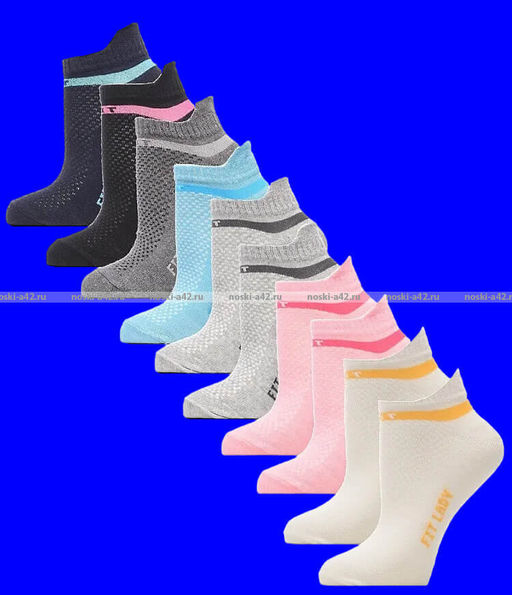 Цена за 10 пар. Золотая Игла носки женские спортивные с лайкрой арт. с-402