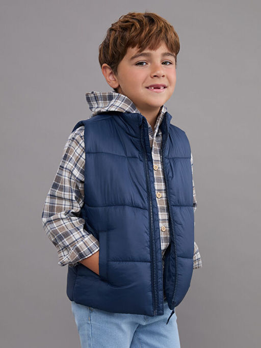 Dik Yaka Erkek ?ocuk ?i?me Yelek