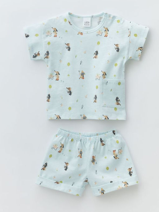 Костюм для мальчика футболка и шорты, голубой - Lesi kids фото 11