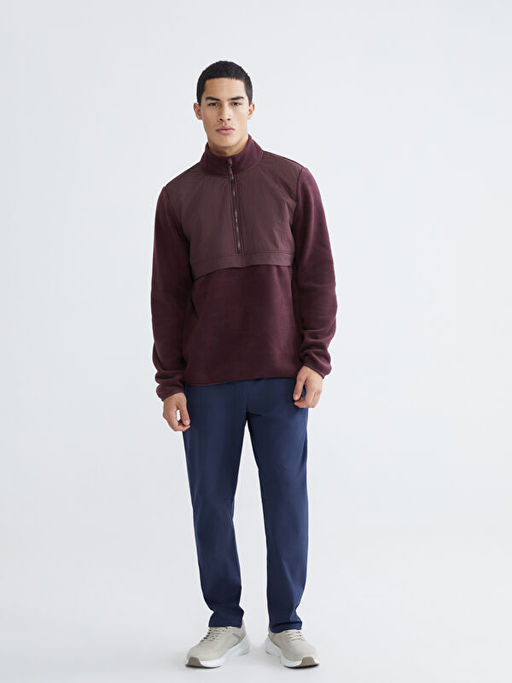 Dik Yaka Uzun Kollu Polar Erkek Sweatshirt