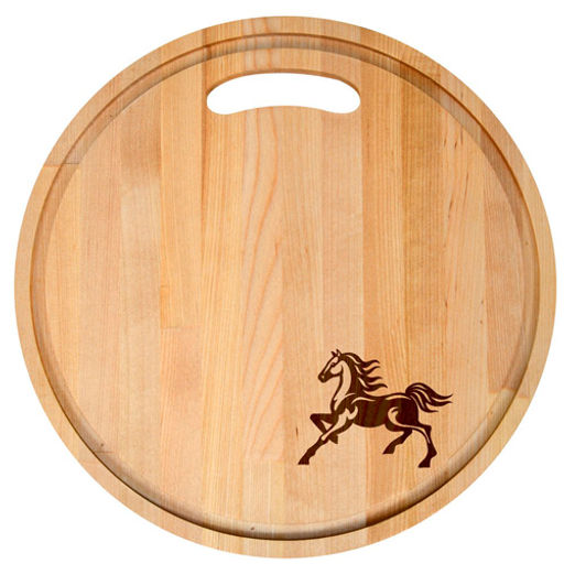 Доска разделочная с желобками Мустанг. Диаметр 28 см, толщина 0,8 см МТ18-238 /МУЛЬТИДОМ/