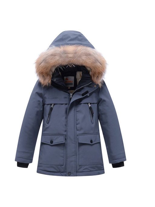 Парка зимняя Valianly подростковая для мальчика серого цвета 9235Sr  фото 12