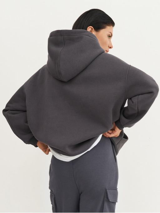 =Утепленное худи с начесом свободного силуэта - NEVERLATE фото 2