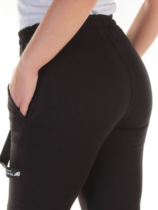 QB-81 BLACK Брюки спортивные женские (95% хлопок, 5% стрейч) P&S