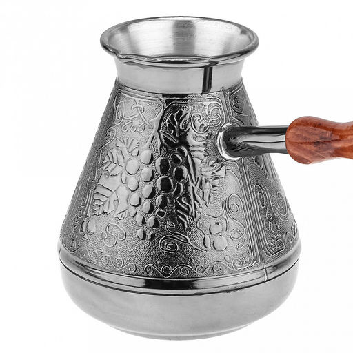 Турка медная 540мл "Виноград", д10см, h11,7см, s0,8мм, деревянная ручка (Россия)