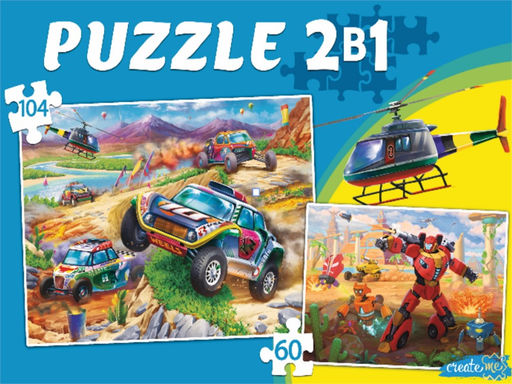 Puzzle 2 в 1 "Трансформеры/Тачки №2" 60 и 104 эл. (П60-104-7255)