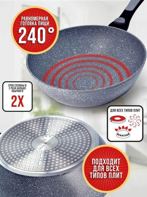 40409 Сковорода 24 см мрам.покр. съем.руч.MB (х6) - Mayer&boch фото 13