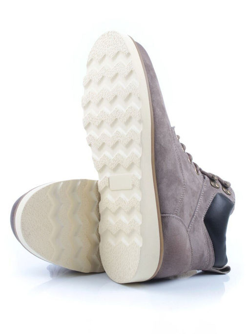 05-H50119A-3 GRAY/BROWN Ботинки демисезонные мужские (натуральная кожа, байка)