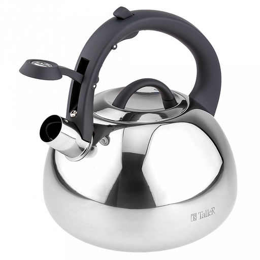 Чайник из нержавеющей стали 2,8л Brandon s0,6мм, дно д15см, s0,6мм, со свистком, зеркальная полировка снаружи, матовая внутри, пластмассовая ручка с покрытием soft-touch, TalleR (Китай) - Домашняя мода фото 4