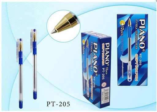 Цена за 2 шт. Ручка шар. PIANO "Gold" (PT-205) на масляной основе, синяя, аналог "MC-Gold"