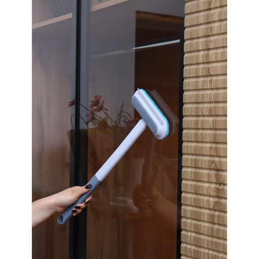 Щётка для окон Raccoon, длина 44 см, велюровая насадка 18.2×6.5 см, щётка для одежды 18.2×2 см, пластиковая щётка 2×14.5 см, силиконовый сгон 18.2 см