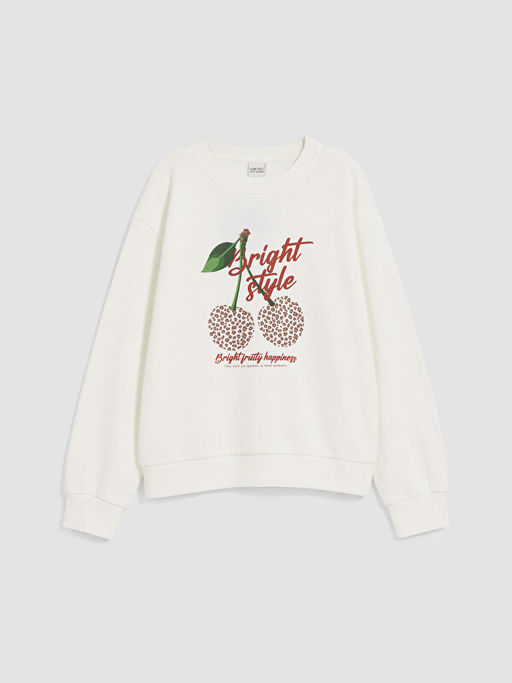 Bisiklet Yaka Bask?l? K?z ?ocuk 2li Sweatshirt - Waikiki фото 2