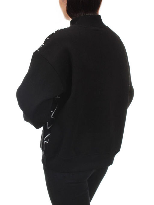 D5623 BLACK Толстовка женская (67,8% хлопок, 27% полиэстер, 5,2% спандекс)