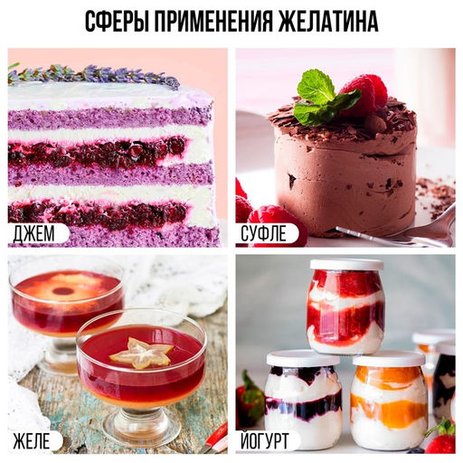 Желатин пищевой быстрорастворимый 160 Блюм, желирующий и загущающий агент для варенья, суфле и йогуртов, 500 г. - KONFINETTA фото 2