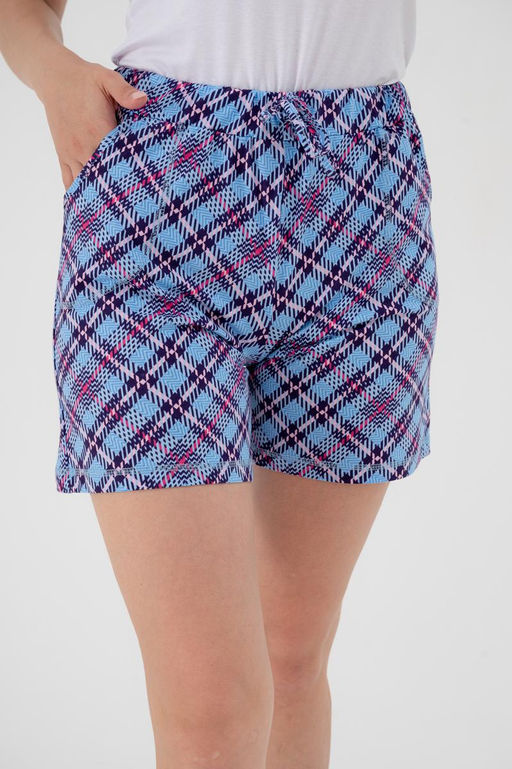 Шорты женские из кулирки Дачница голубой ромб - Амадэль фото 4