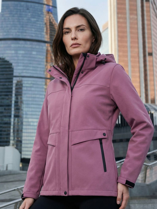 Ветровка женская софтшелл виндстоппер с капюшоном спортивная темно-синего цвета 9616_1TS - Valianly фото 97