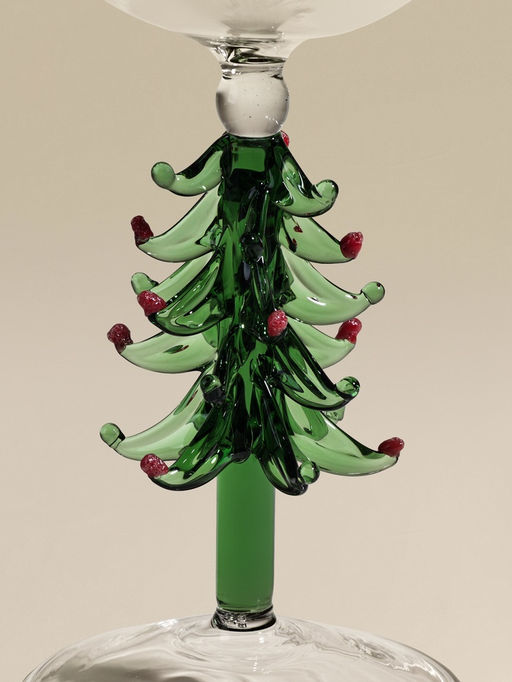 Бокал для вина SL-Home «Ёлочный», 370 мл, 8.5×20.3 см, стекло, прозрачный, зелёный