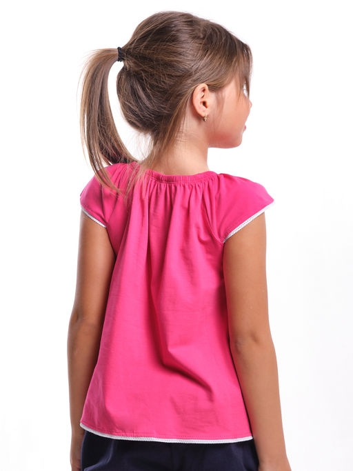 Футболка для девочки	 UD 0826 малиновый/синий - Mini maxi фото 2