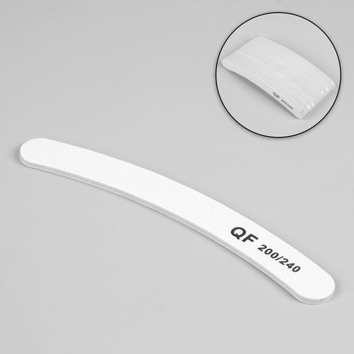 Цена за 20 шт. Пилка-наждак, абразивность 200/240, 18 см, фасовка 20 шт, цвет белый