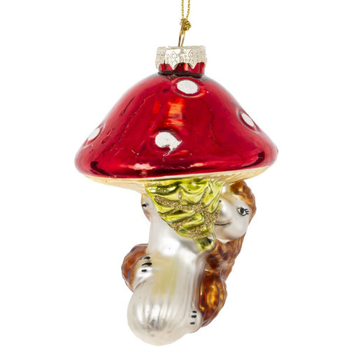 Украшение новогоднее "Гриб и ёж", L7 W7 H11 см