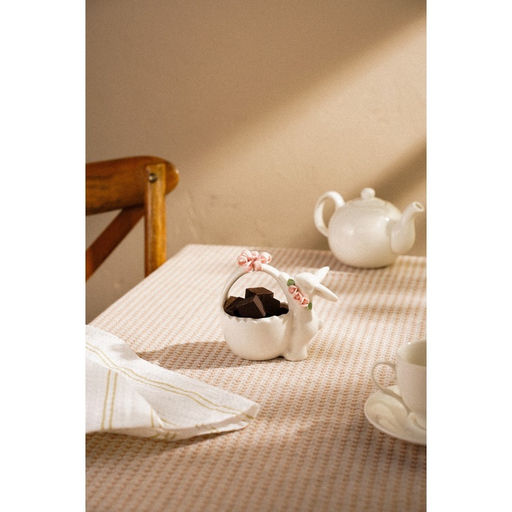 Конфетница SL Home «Лесные кролики», 12.5×8×12 см, фарфор, белая