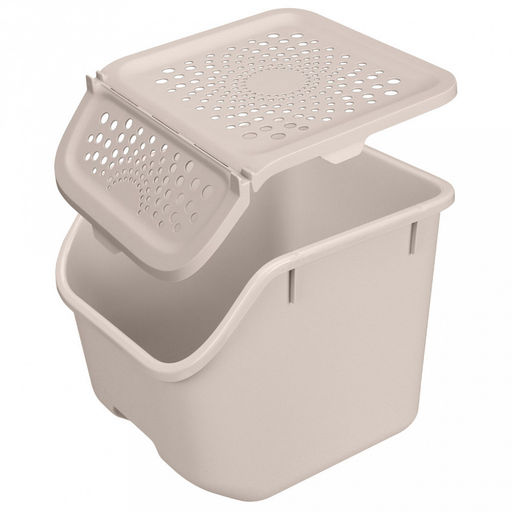 Контейнер для овощей и корнеплодов пластмассовый 7,8л, 27,5х24х24см, светло-бежевый, Phibo (Россия) - Домашняя мода фото 4