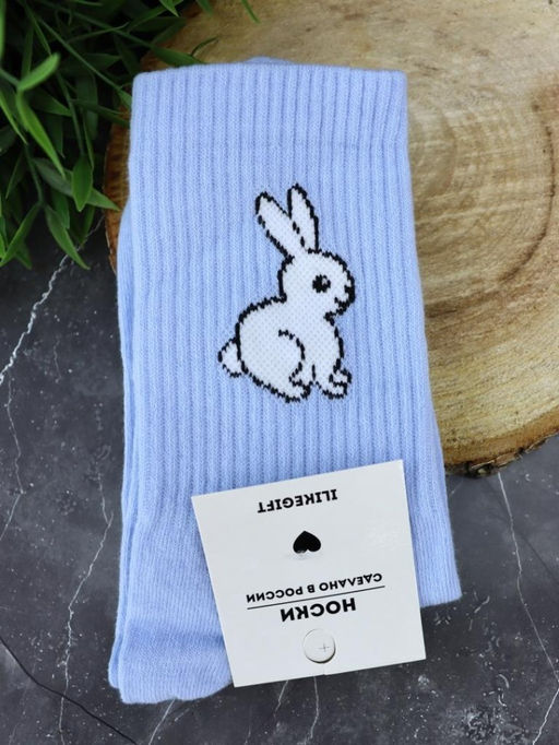 Носки женские "Cute bunny", р. 35-40, голубой