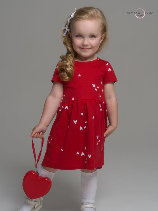 Платье Лето беленькие сердечки