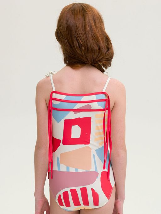 PELICAN, купальник для девочек, Молочный  фото 4