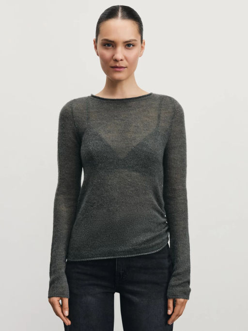 Джемпер с драпировкой с содержанием шерсти / Zarina фото 3