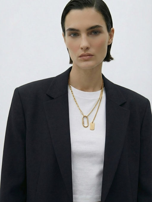 Цепь «Карабин», L=40 см, цвет золото