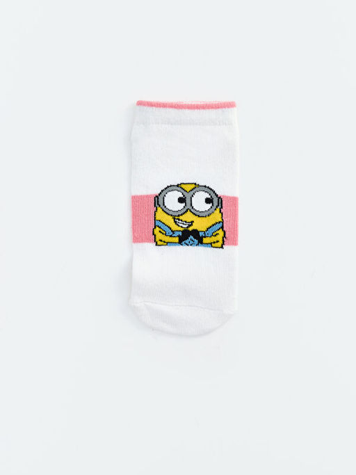 Minions Bask?l? K?z ?ocuk Patik ?orap