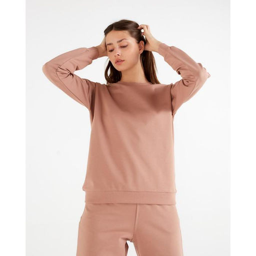 Костюм спортивный женский: свитшот, брюки, MINAKU: Casual Collection, размер 44, песочный