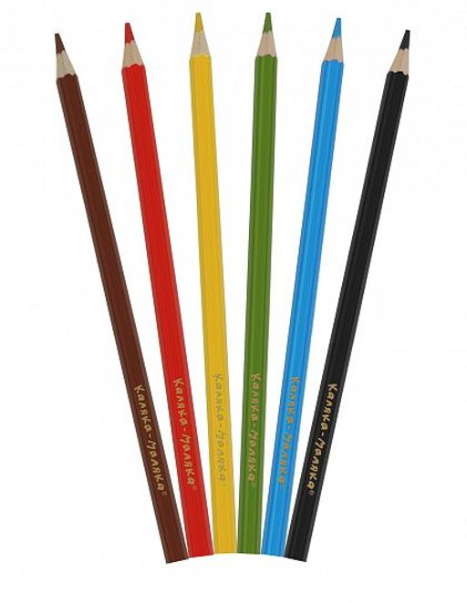 Набор цветных карандашей Каляка-Маляка 6 цветов, шестигранные, дерево  фото 3