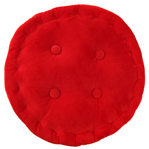 Подушка для сиденья Прима д38х7см плюш, 2-х сторонняя, красный (наполнитель синтепон) (Китай)