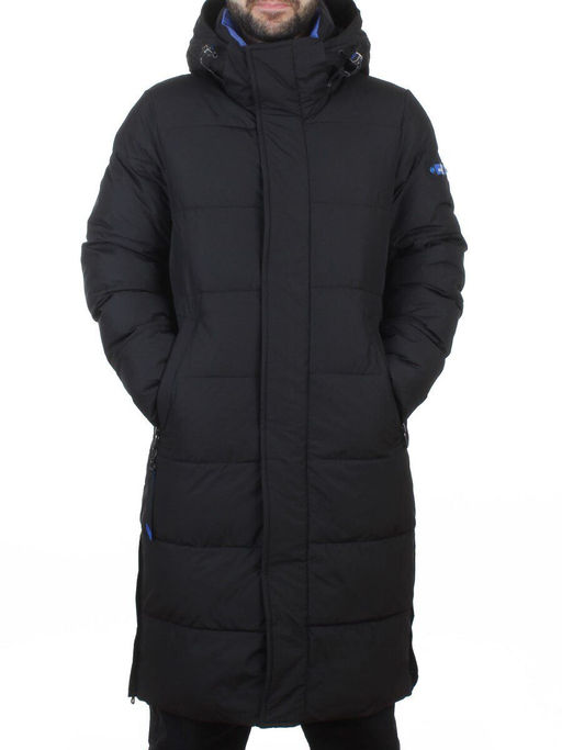 6896 BLACK Куртка мужская зимняя удлиненная (200 гр. холлофайбер)