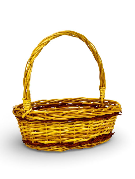 Корзина плетёная для хранения Vento, с ручкой, коричневая, набор 3 шт.