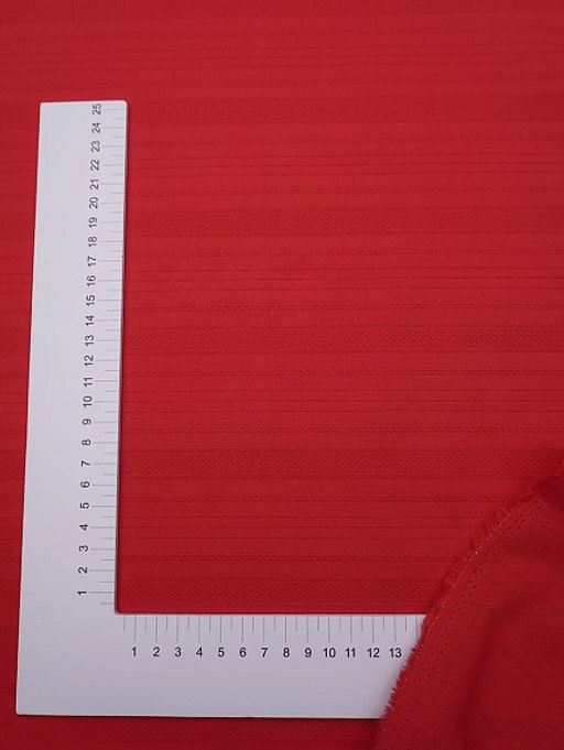 Фактурный хлопок Рельефные полоски цв.красный, ш.1.4м, хлопок-100%, 115гр/м.кв - Купава фото 4